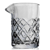 Mixologists Cocktail Mixing Glass close-up of 1/4-inch thick walls for stable stirring.