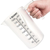 MiziDo measuring cup front view with triple-scale measurements for precise pouring.