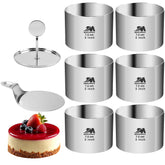 M JINGMEI round cake ring mold for evenly shaped 3-inch desserts.