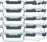 M MCIRCO 10-pack 22oz glass meal prep containers set for organized meals