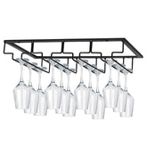 MOCOUM under-cabinet stemware rack with four rows for organized wine glasses