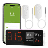 MOCREO H5-Lite Hub display shows real-time freezer readings