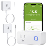 MOCREO WiFi fridge thermometer front view showing real-time temperature in kitchen