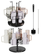 Modernbarn.life water bottle organizer rotation top view showing six Stanley cups for quick access