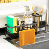 MODRACKLY sponge holder in-use keeps counter clean.