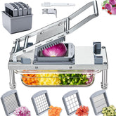 Moeuonb stainless steel vegetable chopper top view with four blades