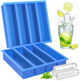 Moflekja large blue ice cube tray top view for elegant, slow-melting rectangles ideal for cocktails