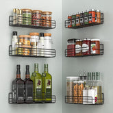 Moforoco spice rack wall mount for efficient kitchen organization and tidy spice setup.