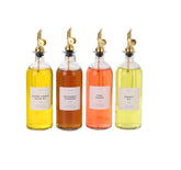 Molimoli oil and vinegar dispenser with metal pour spout for precise, mess-free pouring