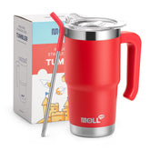Mollcity Kids Tumbler Canyon Red front view highlights durable steel for everyday adventures