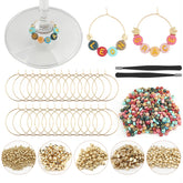 MOMOTONX 60-set wine glass charms kit with DIY markers for elegant party labeling.