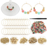 MOMOTONX letter beads for wine glass charms help guests spell names clearly