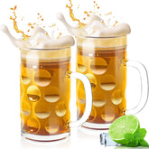 Momugs 20oz beer mug set for two clear glasses ideal for entertaining.
