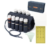 MONGPIENS camping spice kit with 9 jars for organized outdoor cooking
