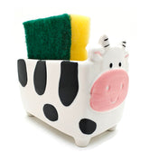 MONMOB cow sponge holder ceramic keeps sponges accessible on the sink