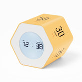 Mooas Multi-Hexagon Clock Cube front view; clear digital time for classroom desks.