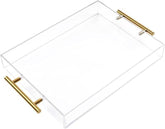 Moonlit Pond 12x16 tray with golden handles for serving drinks and organizing surfaces.