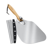 Mooues pizza peel aluminum folded for compact storage and easy grip.