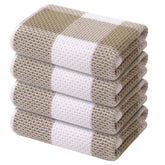 Mordimy buffalo check dish towels in khaki and white dry dishes quickly and lint-free