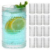 Moretoes hobnail glasses, clear highball set, 12 oz capacity for everyday pours.