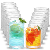 Moretoes hobnail highball 12oz glass for crisp cocktails and everyday pours.