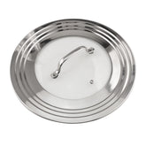 Morikavo universal lid on 7-12 inch pan preserves moisture and flavor