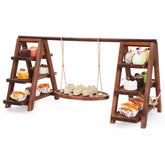 MORITECK 3-tier cupcake stand with swing frame for elegant party displays.