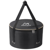 Morjor Dutch Oven Bag with crossed straps keeps the pot secure during transport