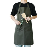 MORNITE sage green apron front view showing full coverage for studio painting