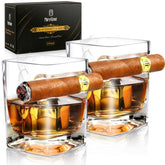 MortyGrove cigar whiskey glass with integrated tray for elegant evenings