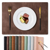 MOSAYT placemats with faux leather texture add elegance and protection to the table