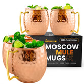 Moscow-Mix Moscow Mule Mugs set of four in copper for authentic presentation and chill.