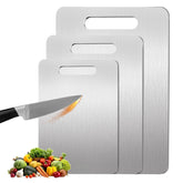 MOSDOOK titanium cutting board front side for fruits and vegetables with a clean, odor-resistant surface.