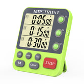 Mostrust digital dual timer front view with large display for precise kitchen timing.