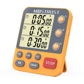 MOSTRUST triple timer front display with large digits for easy reading.