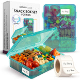 MotherCould blue snack box with eight compartments keeps snacks neatly separated for lunch