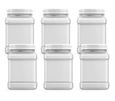 Mountain West 48 oz square clear jar with pinch handle for pantry organization