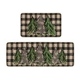 Moutina Merry Christmas Trees door mat at entry with anti-slip backing in front view