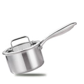 MOUTIUS 1-quart saucepan with lid shows even heat for flawless sauces.