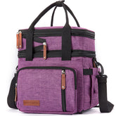 MOV COMPRA Purple Lunch Bag open main compartment for easy packing