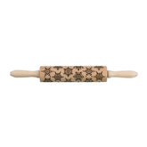 Mrs. Anderson’s Baking snowflake rolling pin embosses dough for decorative cookies