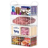 MSERCUOR freezer bins stackable 4-pack for organized storage in your freezer