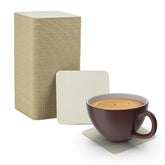 MT Products off-white square coasters 4in, pack of 100, ideal for drinks and events.
