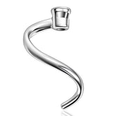 Mttobo stainless steel spiral dough hook on KitchenAid attachment for smooth kneading.