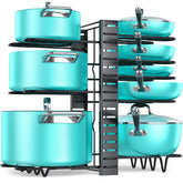 MUDEELA pots and pans organizer under cabinet with deep U-design for secure storage