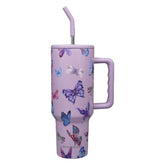 MugFresh Butterfly Tumbler with handle makes carrying easy during commutes.