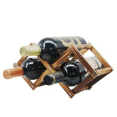 MUGLIO foldable wooden wine bottle holder front view ideal compact pantry storage