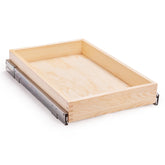 Mulush soft-close slide-out drawer in a kitchen cabinet with a quiet glide.
