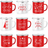 Mumufy winter holiday coffee mugs set in white and red for daily use