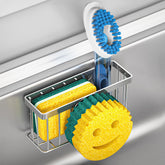 MURLONG smiley-face sponge holder keeps scrubbers accessible and drying